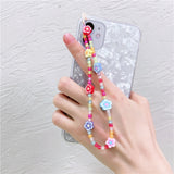 Cifeeo Ins Trendy Colorful Smiling Beads Chain Mobile Phone Chain Anti-lost Handmade Acrylic Cord Lanyard for Women Gifts