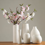 White Vase Ceramic Vase Home Decoration Accessories Dry Flower Modern Minimalist Literary Vases for Flowers Ev Dekorasyon