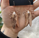 The Rose Gold Earrings //dragonfly earrings//cicada earrings//crescent moon earrings//bee earrings