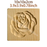 Cookie Cutter Mold Wooden 3D Embossing Baking Tool Rose Flower Patten Cake Decorating Gingerbread Press Provance Biscuit Mold