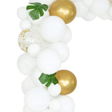 98Pcs White Balloon Garland Arch Kit Gold Confetti Latex Balloons for Wedding Kids Jungle Birthday Party Decorations Baby Shower