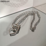 Cifeeo Kpop Stainless Steel Harajuku Heart Wing Choker Necklaces For Women collar Goth Statement Chain Necklace aesthetic jewellery