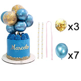 10PCS/PACK 5 Inch Balloon Cake Topper Metallic Confetti Latex Balons For Birthday Baby Shower Wedding Jungle Party Decoration