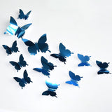 12/24 Pcs/Set Mirror Wall Stickers Decal Butterflies 3D Mirror Wall Art Party Wedding DIY Home Decors stickers Fridge Wall Decal