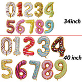 Back to school decoration  Cifeeo  40'' Large Gradient Number Balloons Baby Shower Happy Birthday Decoration Birthday Party Decorations Adult Kids Digital Balloons