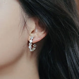 New Women's Luxury Opals Hoop Earrings In Korean Fashion Jewelry Party Girls Temperament Accessories Unusual Earrings