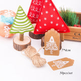 50PCS  DIY Kraft Tags Merry Christmas Labels Gift Wrapping Paper Hang Tags Santa Claus Paper Cards Christmas Party Supplies