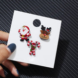 Christmas Gift 3pcs/set Merry Christmas Brooches Christmas Socks Christmas Tree Elk Enamel Badge Small Brooch Women Fashion Party Jewelry Gifts