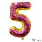 Christmas Gift 32Inch Donut Digital Foil Balloon Christmas Fruit Ice Cream Helium Balloon Birthday Party Decoration Kids Digital Balloon Showe