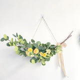 Artificial Green Eucalyptus Garland Leaves Vine Silk Leaf Fake Rattan Artificial Plants Ivy Wreath Wall Hanging Wedding Decor