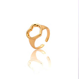 New Irregular Croissants Rings Chunky Circle Heart Geometric Rings for Women Gold Color Crystal Butterfly Rings Fashion Jewelry