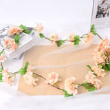 Artificial Flowers Silk Wedding Arch Fake Sakura Plastic Vine Hanging Ceiling Garland Cherry Blossom Home Pipe Backdrop Decor