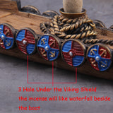 Christmas Gift With 10Cones Free Gift Waterfall Incense Burner Ceramic Incense Holder Viking Dragon Boat,Option for Mixed Incense Cones