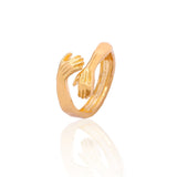 New Irregular Croissants Rings Chunky Circle Heart Geometric Rings for Women Gold Color Crystal Butterfly Rings Fashion Jewelry