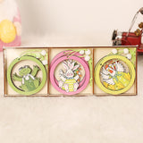 9pcs/set Easter Rabbit Wooden Pendants Hanging Painting Bunny Wood Crafts DIY Decor Easter Decorations for Home Kids Gift