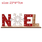 Christmas Gift Wooden Christmas Decorations Xmas Snow Noel Letter Table Ornaments Merry Christmas Party Decor For Home 2021 Naviidad Gifts Fav