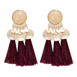 ZOSHI  Long Tassel Fashion Feather Style Ethnic Boho Big Dangle Statement Earring Wedding Earrings Accessories Wholesale