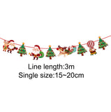 PATIMATE Christmas Cloth Hanging Flag Merry Christmas Decorations For Home Christmas Hanging Decoration  Xmas Gifts New Year