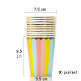 Rainbow Candy Party Disposable Tableware Cup Plate Straws Adult Children Birthday Party Decor Baby Bridal Shower Party Supplies