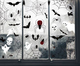 Black Friday Cifeeo  Halloween Window Stickers Glass Door Cute Skull Spider Bat Horror Ghost Party DIY Decoration Happy Halloween Decor For Home 2022