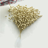 10/20pcs Bunch String Pearl Sticks Bridal Bouquets White Beaded Handmade Flower Stem Beads Wedding Party Decor Christmas gift