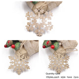 Christmas Gift 6PCS/Lot Vintage Christmas Snowflakes Wooden Pendants Ornaments Wood Craft  Kids Toys Christmas Decorations Tree Ornaments Gifts