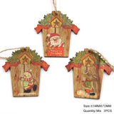 Christmas Gift 3PCS/Lot Multi Styles Printed Christmas Wooden Pendants Ornaments Wood Craft Gifts DIY Hanging Ornaments Christmas Decorations