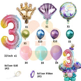 1Set Mermaid Birthday Party Balloons Plates Cups Hanging Jellyfish Lantern For Kids Birthday Party Decoration Home DIY Supplies