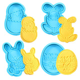 1Set Easter Plastic Cookie Cutter Rabbit Egg Biscuit Cutter 3D Cartoon Bunny Molds Baking Tools Party Cupcake DIY Supplies