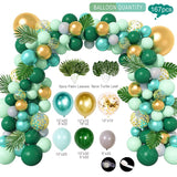 PATIMATE 167pcs Green Balloon Garland Latex Balloon Arch Safari Jungle Party Wild One Birthday Party Decoration Kids Baby Shower