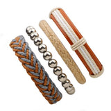 ZOSHI 4-6PC Vintage Multilayer Leather Bracelet For Men Fashion Braided Handmade Rope Wrap Bead Charm Woven Bracelets Male Gift