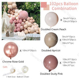 Balloons Arch Baby Shower Wedding Doubled Beige Dusty Pink Ballon Garland Kit Rose Gold Globos Birthday Party Decor Supplies