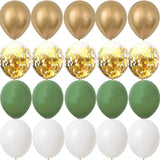 Christmas Gift 15/20pcs 10inch Balloon Kit Avocado Green White Gold Confetti Balls Birthday Wedding Jungle Party DIY Decoration Home Supplies