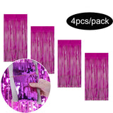 4pcs/Pack Glitter Backdrop Fornite Curtain Bachelorette Party Birthday Party Decorations Tinsel Curtain Wedding Decoration Birth