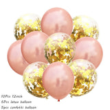 10Pcs Metal Latex Balloons Confetti Balloon Set For Wedding Birthday Party Balloon Decoration Baby Shower Helium Balloons