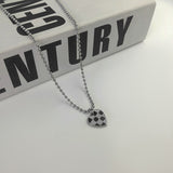 Cifeeo Kpop Vintage Simple Stainless Steel Heart Pendant Necklace For Women Plaid Harajuku Sweater Neck Chain Aesthetic Y2k Jewelry