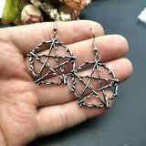 Goth Hanging Pentagram Drop Earrings for Women Ear Rings Punk Gothic Silver Color Women's Geometry Jewelry Female 2025