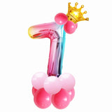 1set Rainbow Unicorn 32inch Foil Number Balloons Kids Birthday Party Decoration Helium Number Balloon Event Baby Shower Decor