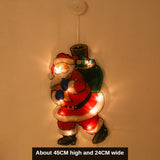 Christmas Gift Santa Claus Led Suction Cup Window Hanging Lights Christmas Decorative Atmosphere Led Curtain Lights for Home Outdoor Wedding