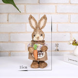 Cifeeo  10 Styles Cute Straw Standing Rabbits Bunny Decorations Easter Party Home Garden Wedding Ornament Easter Theme Party Supplies