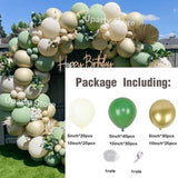 1 Lot Retro Olive Green Balloon Arch Garland Sage Green Ivory White Chrome Gold Balloons Bridal Baby Shower Party Decoratio