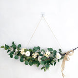 Artificial Green Eucalyptus Garland Leaves Vine Silk Leaf Fake Rattan Artificial Plants Ivy Wreath Wall Hanging Wedding Decor