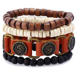 ZOSHI 4-6PC Vintage Multilayer Leather Bracelet For Men Fashion Braided Handmade Rope Wrap Bead Charm Woven Bracelets Male Gift