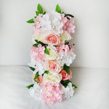 Wedding Road Cited Flowers Silk Rose Peony Hydrangea DIY Arched Door Flower Row Window T Station Wedding Decoration 50cm