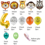 Christmas Gift New! 31pcs Jungle Safari Party Balloons Animal Digital Balloon for Kids Birthday Safari Party Decoration Forest Party Supplies