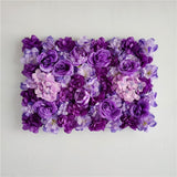 Christmas Gift 60x40cm Artificial Flowers DIY Wedding Decoration Flower Wall Panels Silk Rose Flower Purple Romantic Wedding Backdrop Deco