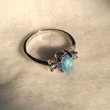 Classic Creativity Silver Color Women's Ring Oval Cut Fire Imitation Opal Engagement Ring Bridal Wedding Fashion 2021 Jewelry
