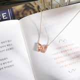 Trendy Colorful Butterfly Necklaces For Women Crystal Butterfly Pendant O Chain Necklace Korean Style Fashion Party Jewelry