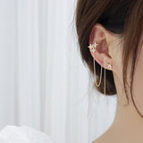 Charm Bling Asymmetry Star Women Earring Temperament Tassel Chain Fashon Stud Earring Wedding Accessories Valentine's Day