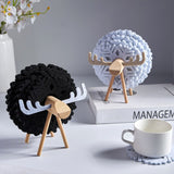 Christmas Gift New Sheep Shape Anti Slip Cup Pads Coasters Insulated Round Felt Cup Mats Japan Style Creative Home Office Decor Art Crafts Gift